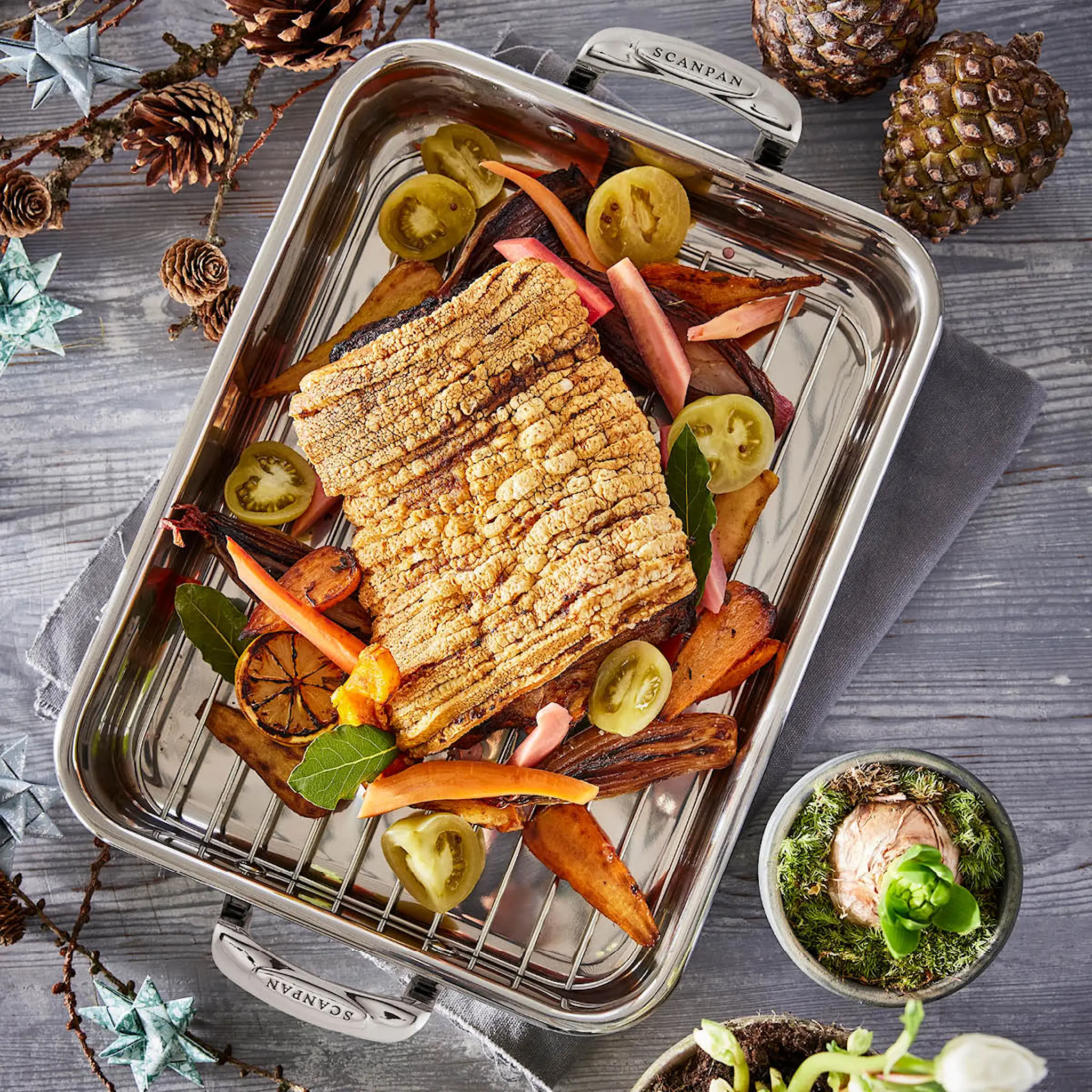Scanpan STS paahtovuoka ritilällä 42x26 cm ruostumaton teräs