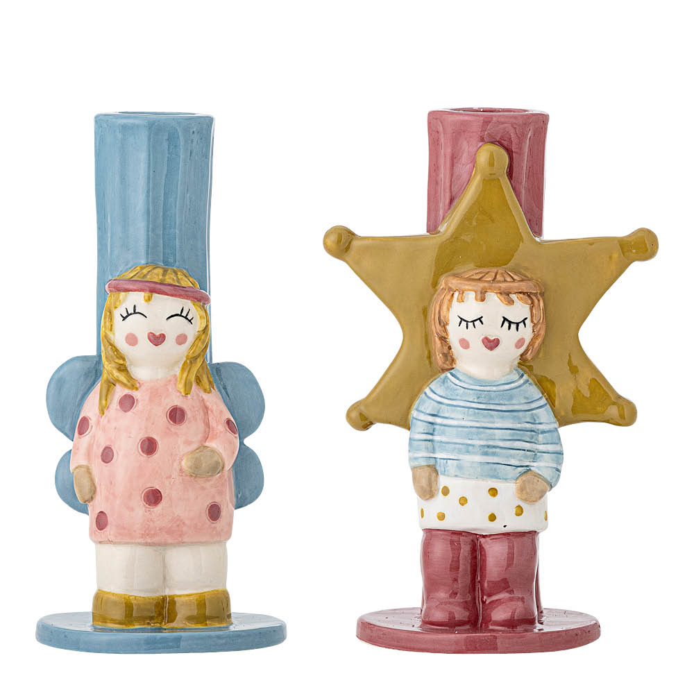 Bloomingville Bisby ljusstake 15 cm 2-pack ängel
