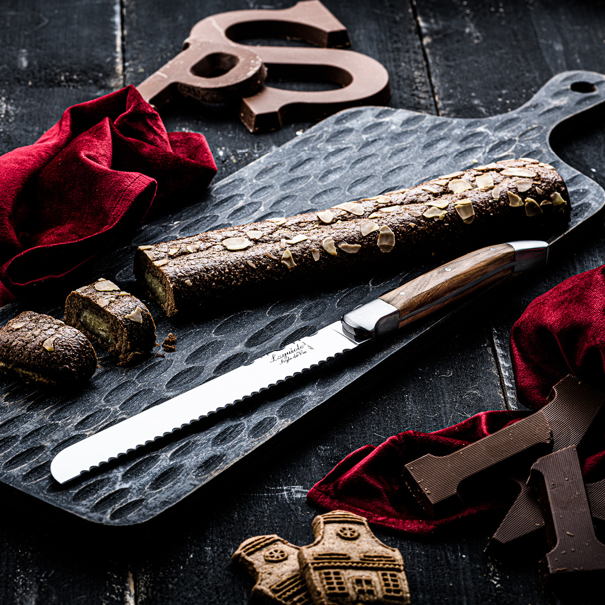 Forged Brödkniv 35 cm Olive