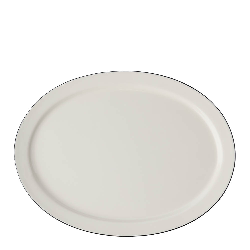 Gustafsberg - Natur soikea tarjoiluvati 34,5x26 cm lumivalkoinen