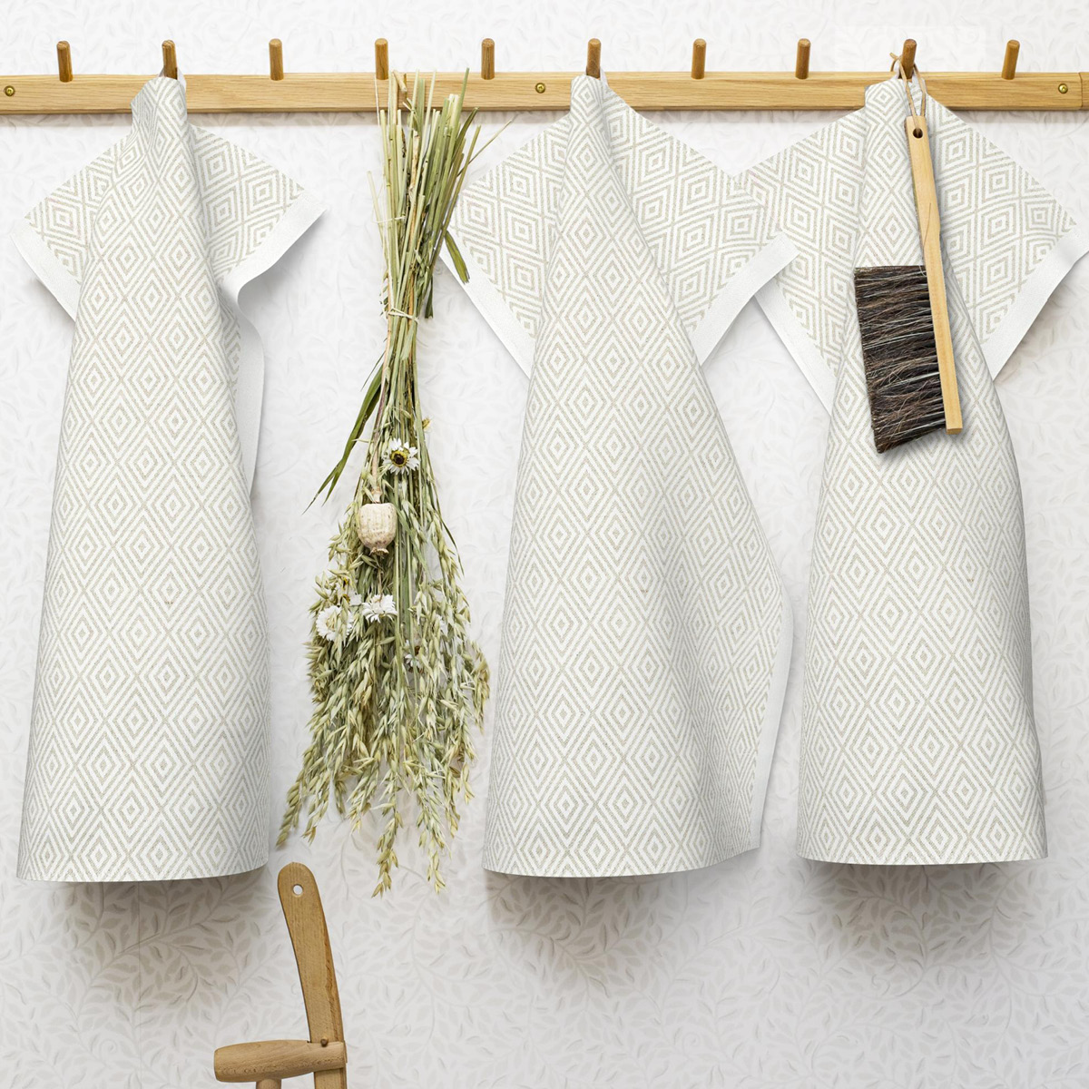 Ekelund Gåsöga kjøkkenhåndkle 50x70 cm beige