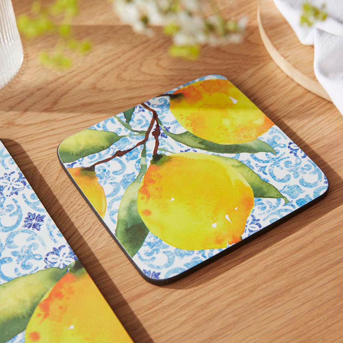 Pimpernel Amalfi glasunderlägg 10,5 cm 6-pack lemons