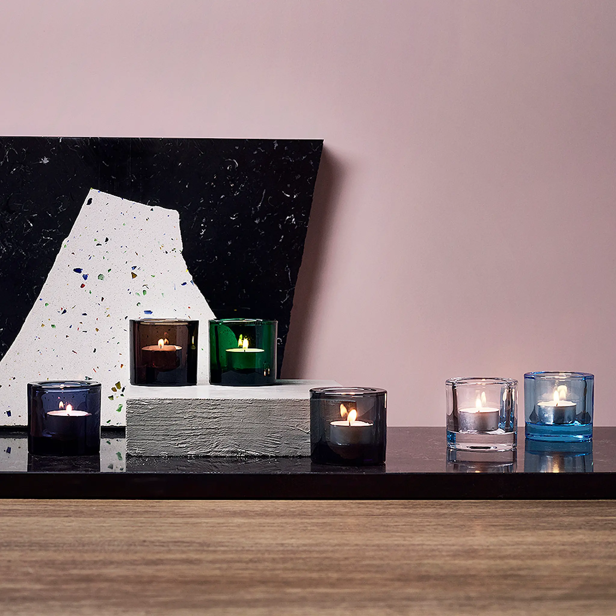 iittala Kivi Ljuslykta 6 cm Grå