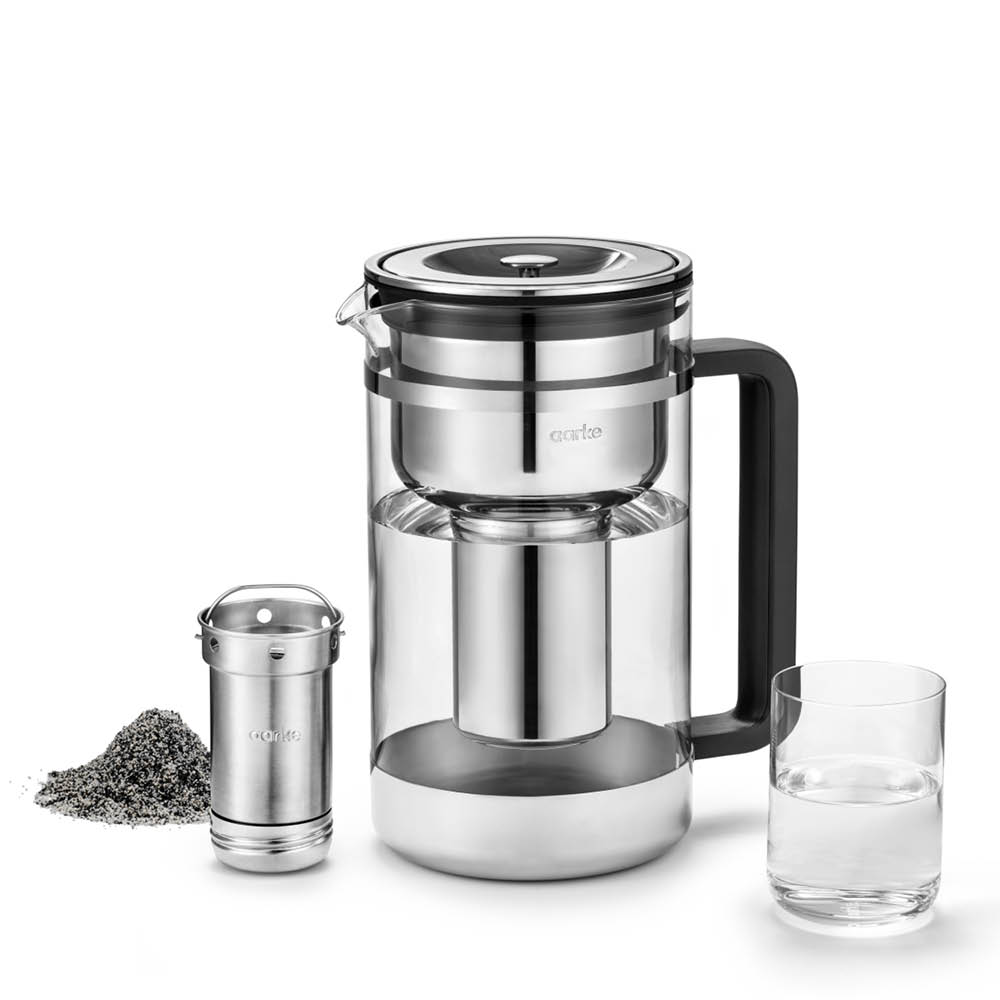 Aarke Purifier vattenfilterkanna 1,66 L klart glas/stål