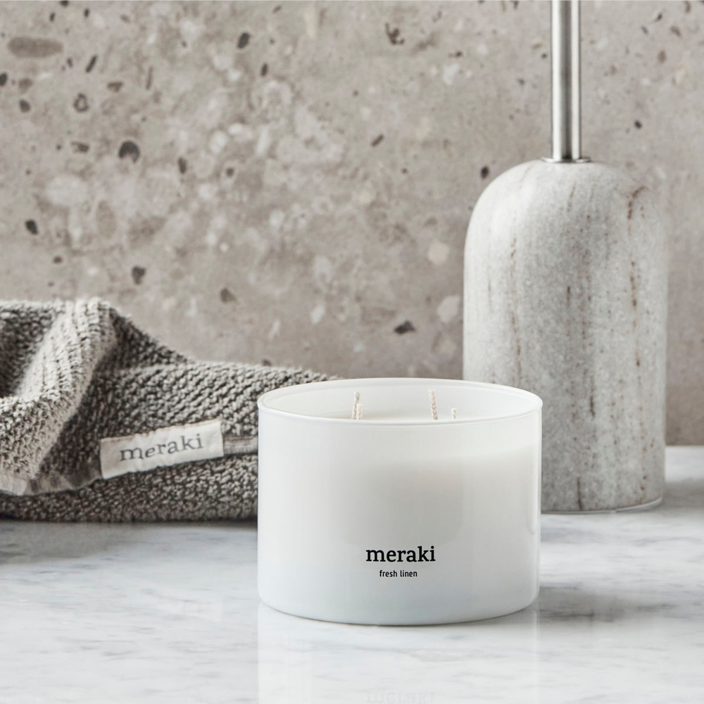 Meraki Tuoksukynttilä Fresh Linen 10x10 cm
