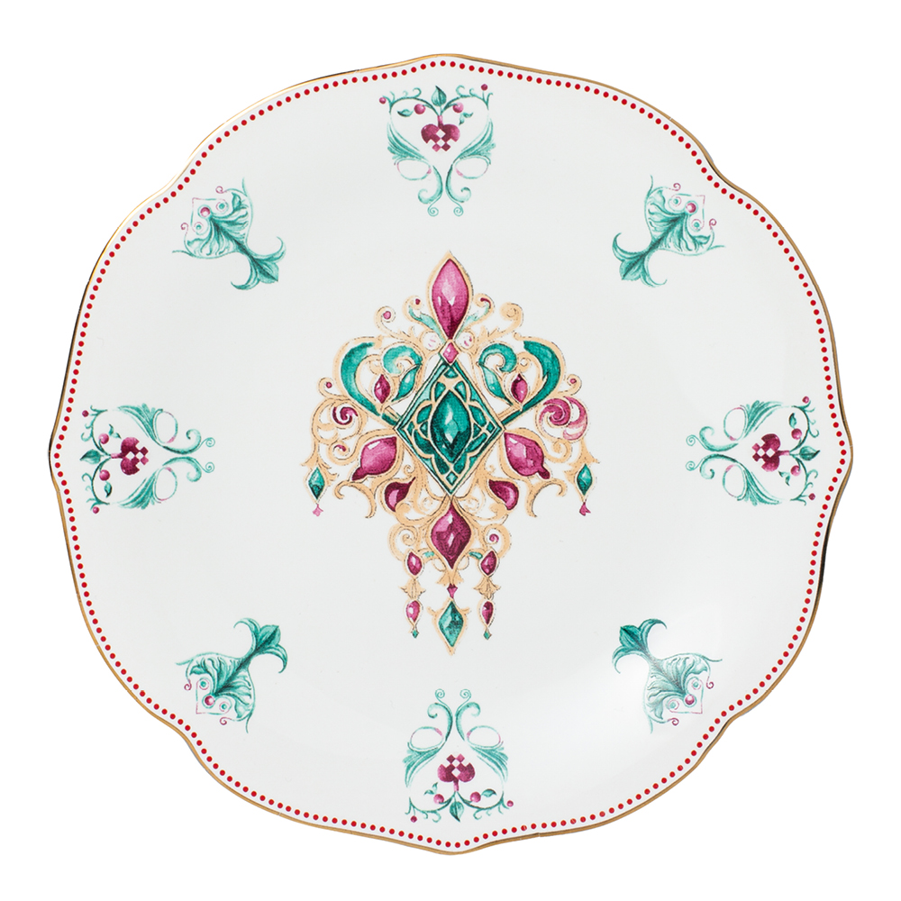 Magnor Lucia tallerken 28 cm hvit/rød/grønn