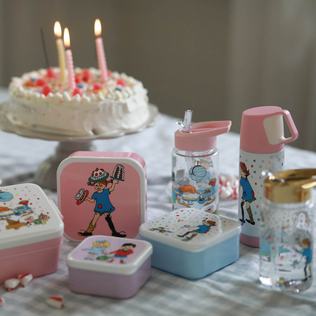 Rätt Start Pippi vattenflaska 0,5 L Födelsedag rosa