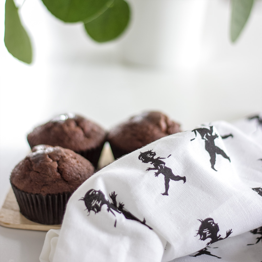 SOLSTICKAN Håndkle halvlin 50x70 cm hvit/svart