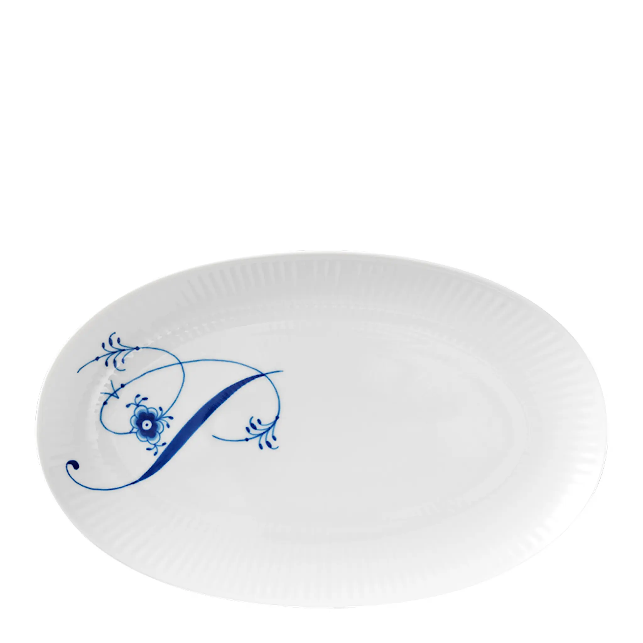 Royal Copenhagen Blue Fluted Pl Alphabet oval tallrik P 23 cm