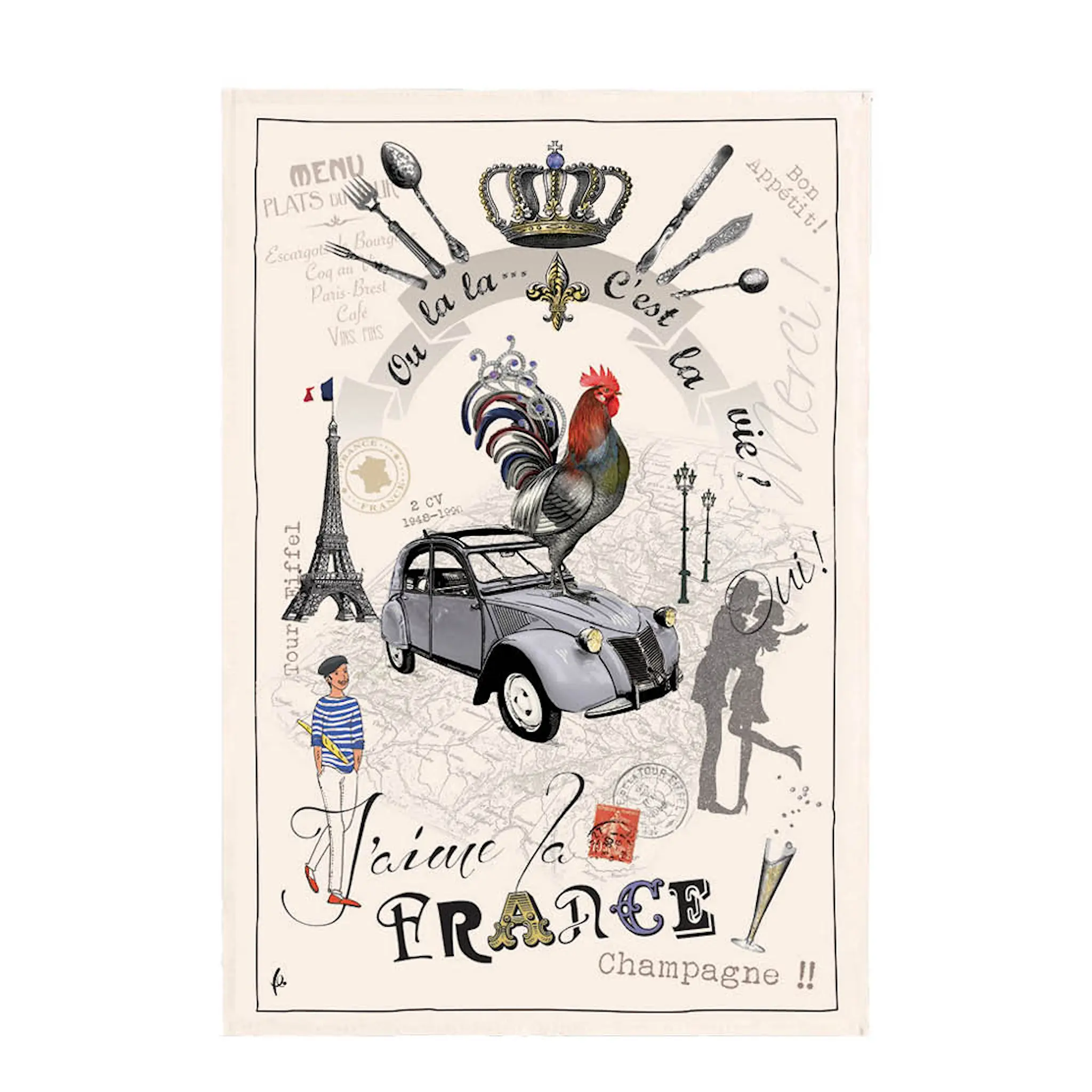 Maison Vivaraise Kökshandduk 48x72 cm France panorama