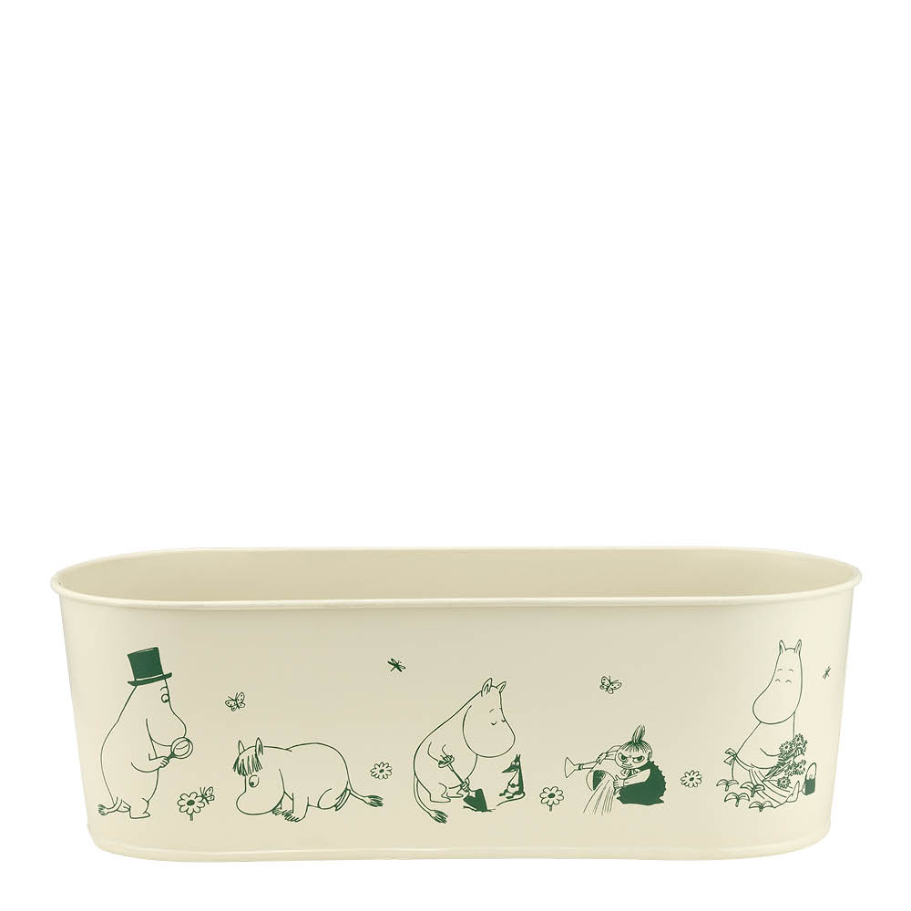 Muurla Mumin plåtkruka oval 28,5 cm naturvit