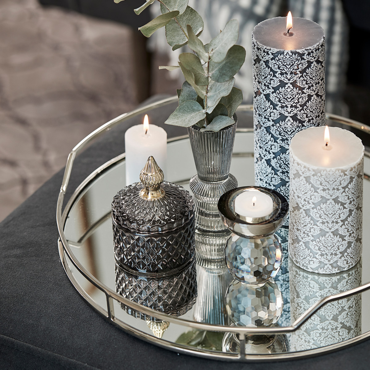 Lene Bjerre Miya Purkki 10,5 cm Tummanharmaa