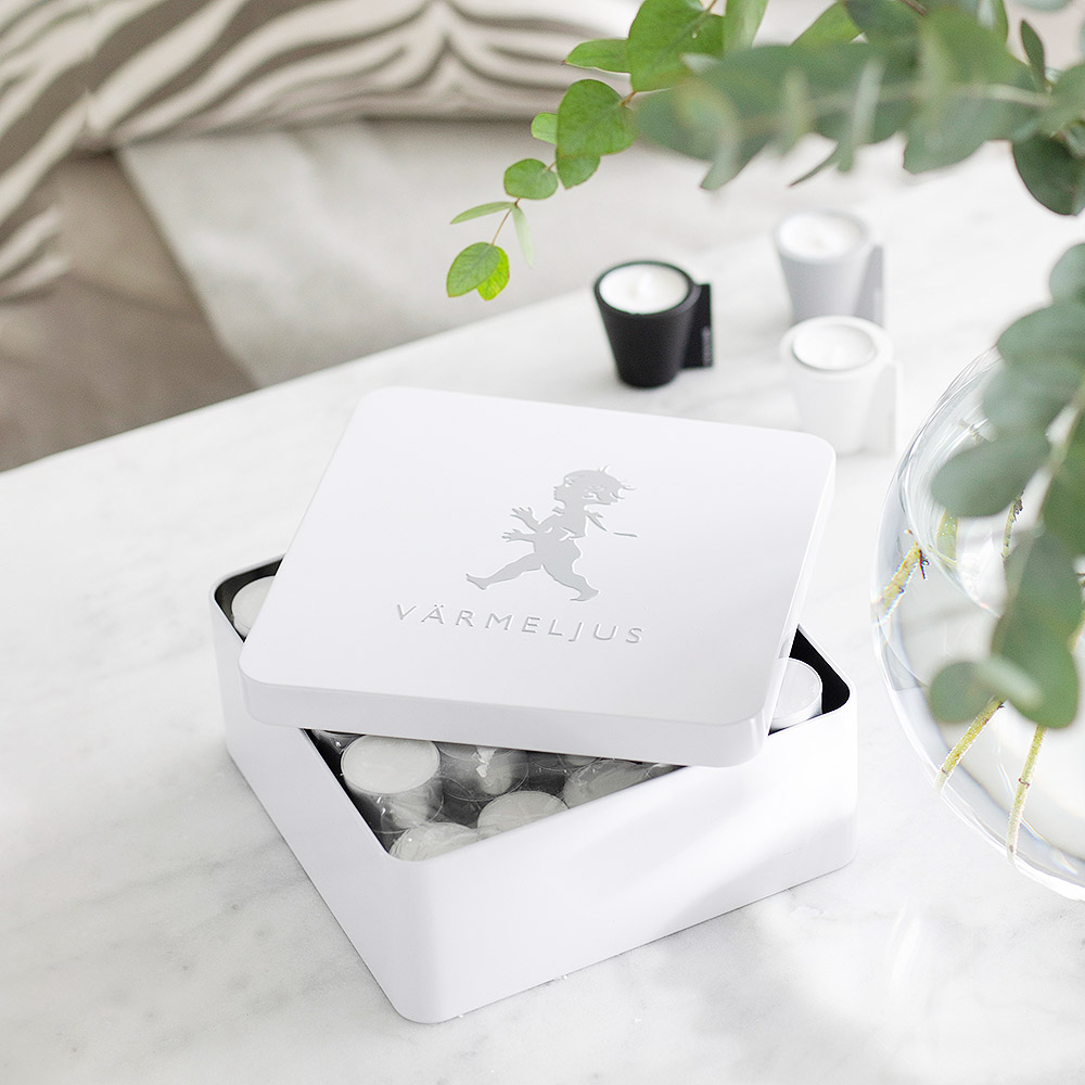 SOLSTICKAN Telysboks for 100 lys hvit blank