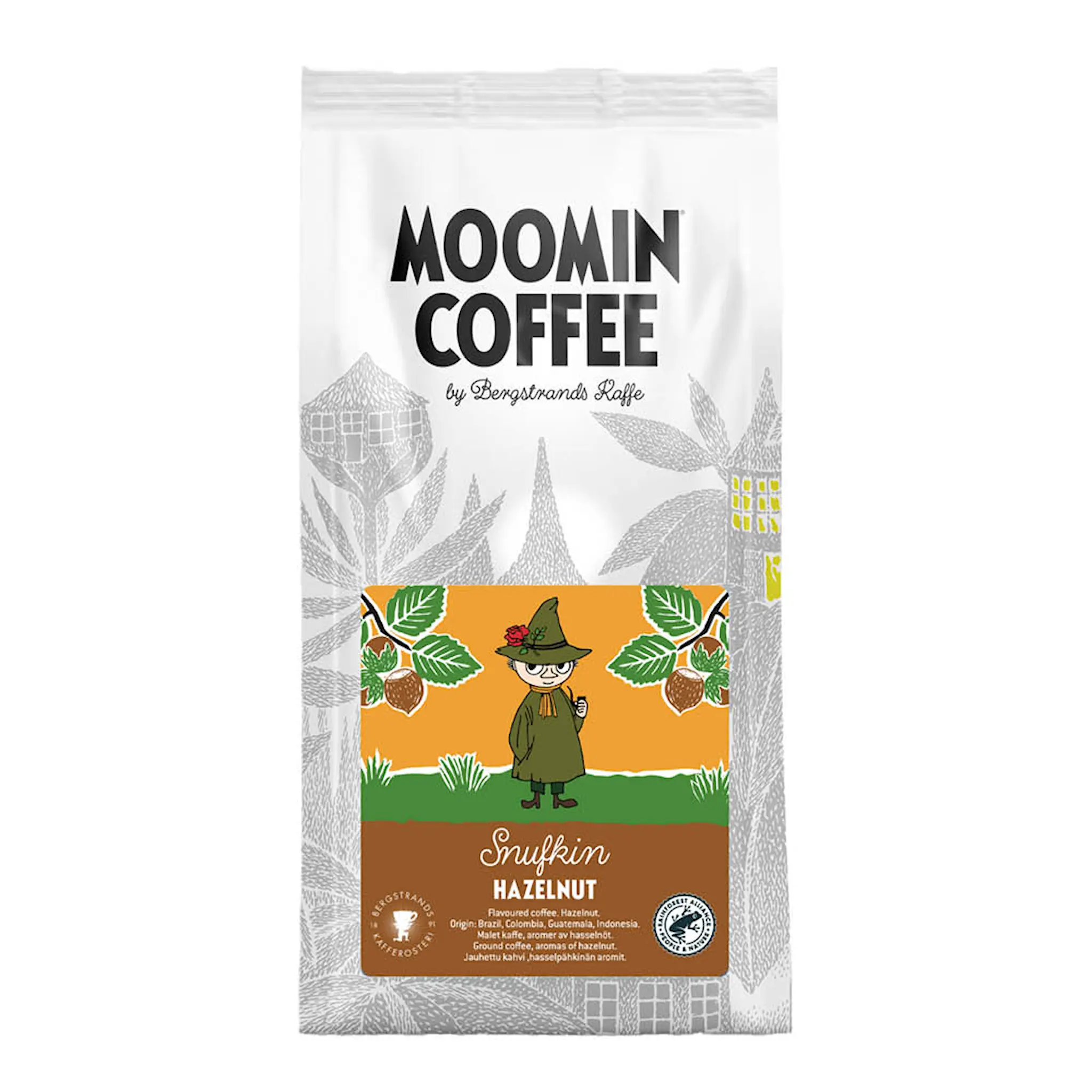 Bergstrands Kafferosteri Moomin Coffee Snusmumriken kaffe hasselnöt 250g