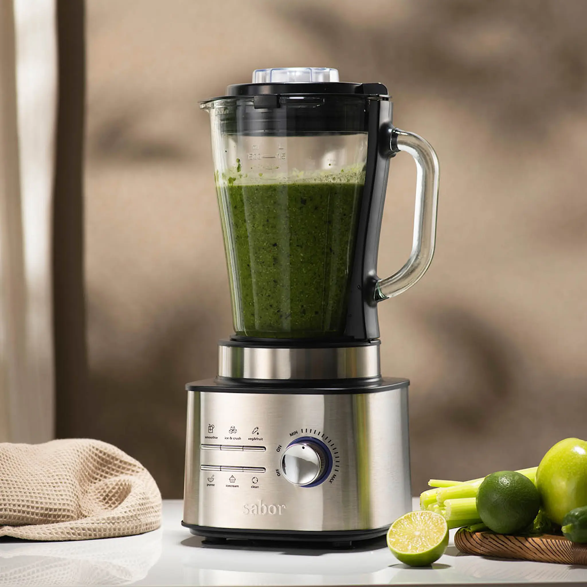 Sabor Ultimate blender 1500 W 1,5 L borstad/klar