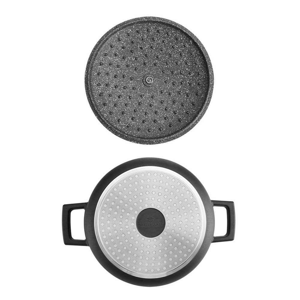 MasterClass Cast Aluminium låg gryta 2,5 L svart