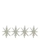 Spike julgranspynt stjärnor 7,5 cm 4-pack silver/glitter