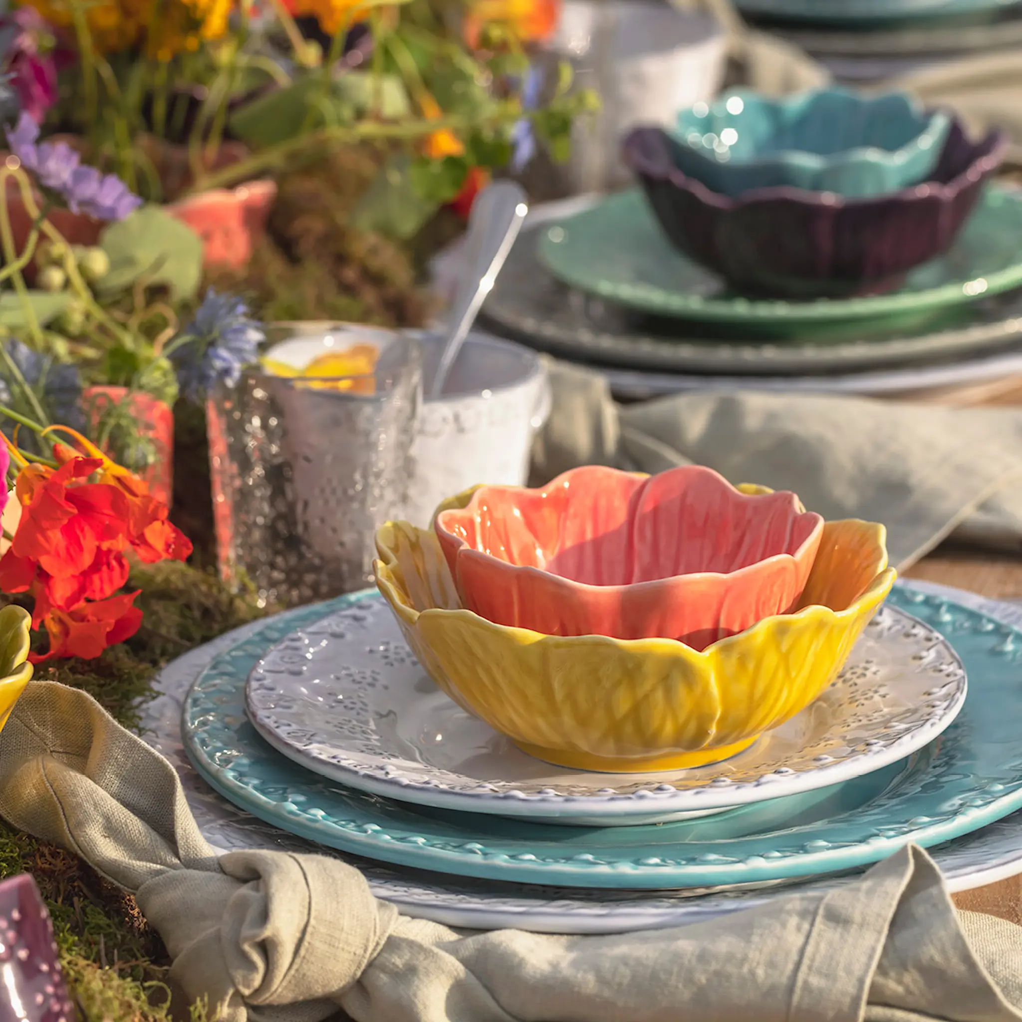 Bordallo Pinheiro Flora Skål 12,5 cm Mörkrosa