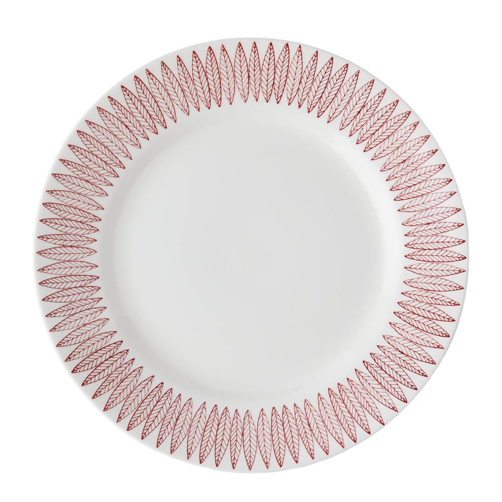 Gustafsberg Salix Rød tallerken 28 cm med brem