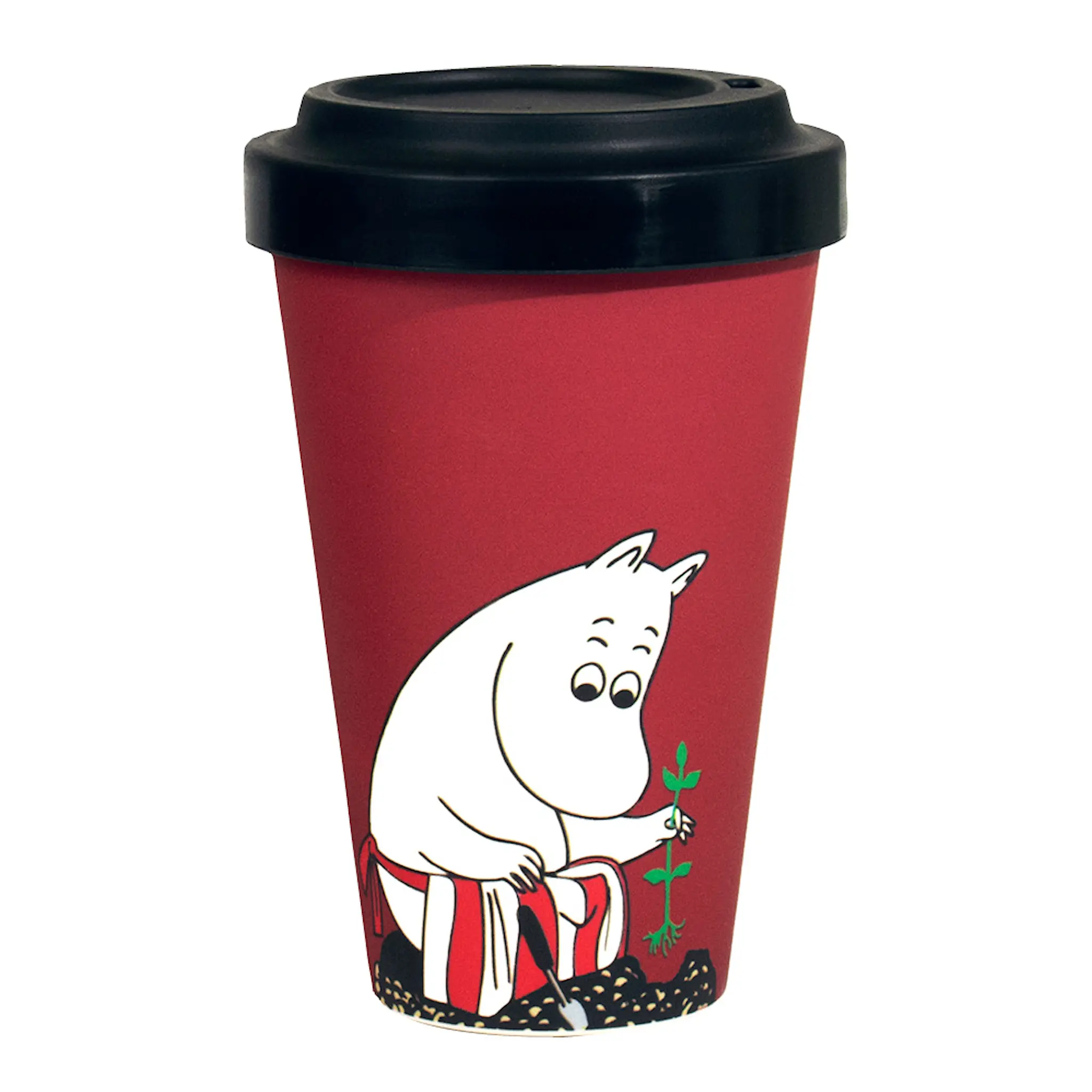 Nordicbuddies Mumin take away mugg 45 cl Mummimamma i trädgården röd