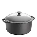 Gryta rund med glaslock 7 L