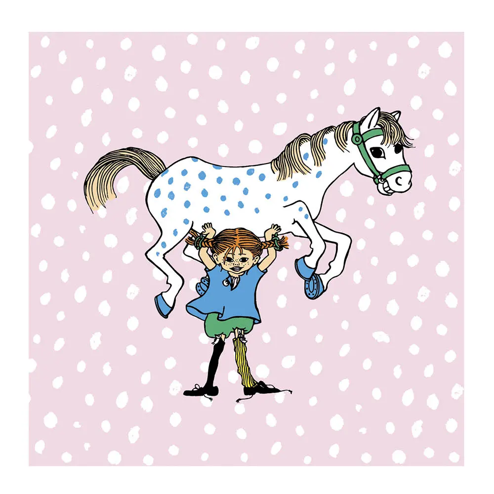 Peppi Servetti Pippi & Pikku Ukko 33x33 cm Vaaleanpunainen