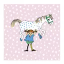 Pippi servett Pippi & Lilla Gubben 33x33 cm rosa