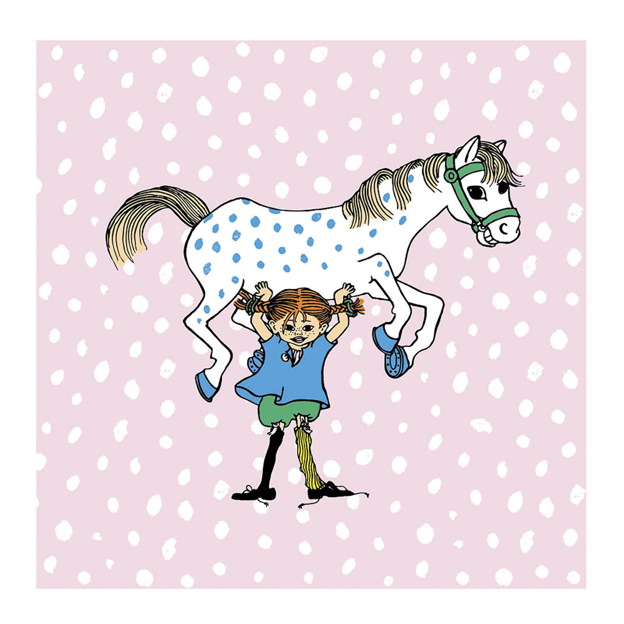 Muurla Peppi Servetti Pippi & Pikku Ukko 33x33 cm Vaaleanpunainen