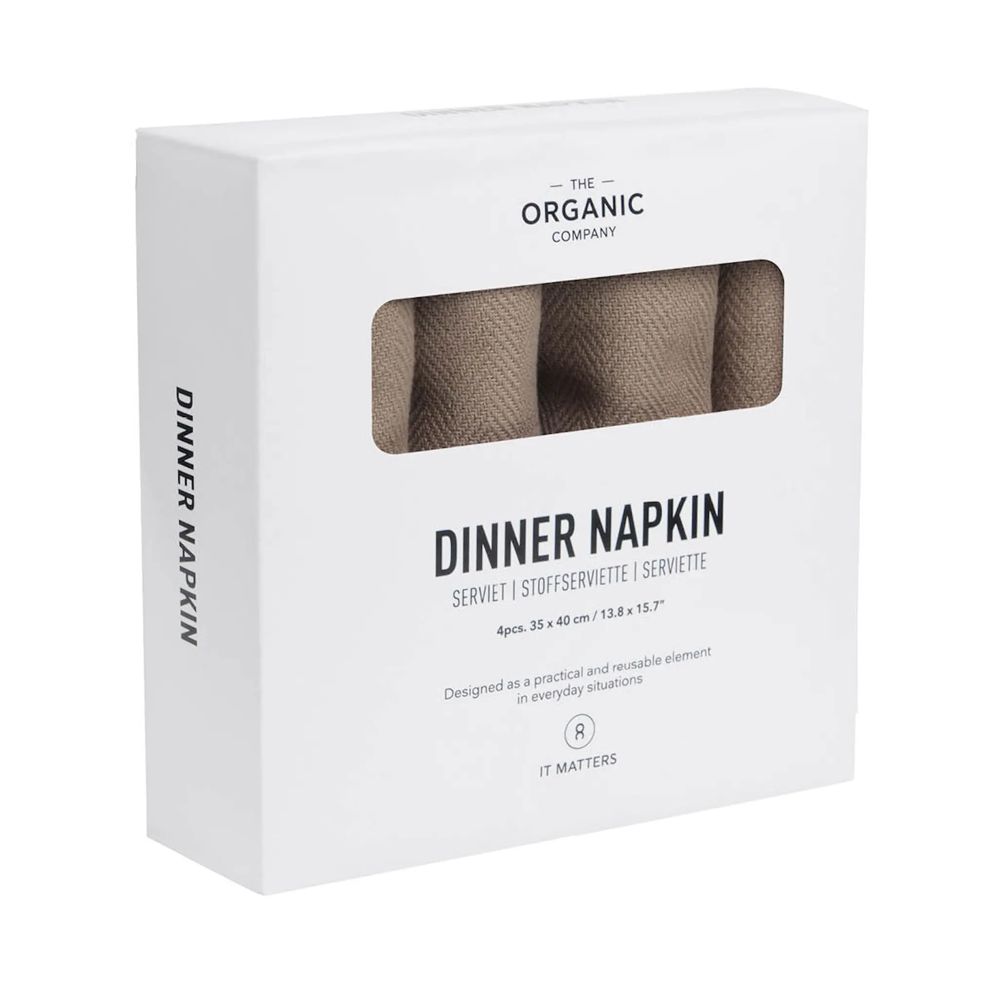 The Organic Company Servett i bomull 35x40 cm 4-pack clay