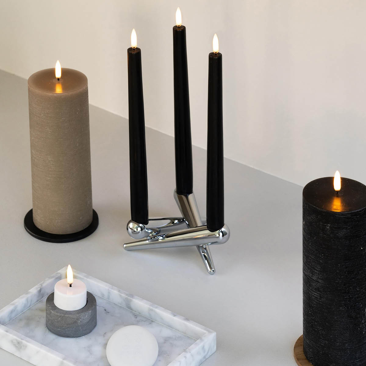 Uyuni Lighting LED kronelys 25 cm 2 stk svart