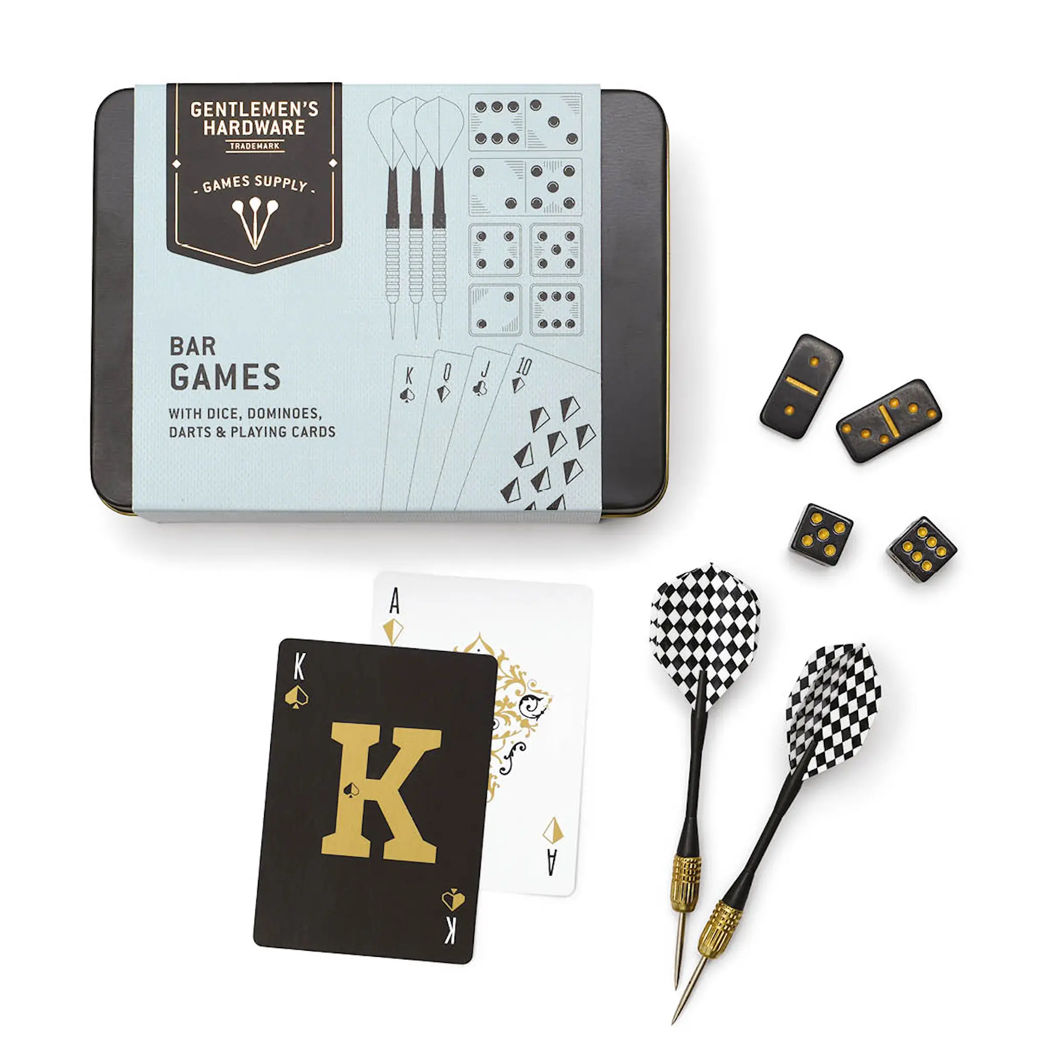 Gentlemen's Hardware Barspel set i etui svart/blå