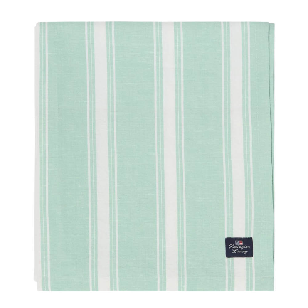Lexington Duk linne/bomull 150x350 cm grön/vit randig
