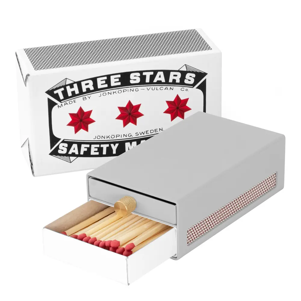 Three Stars Tulitikkukotelo iso Harmaa