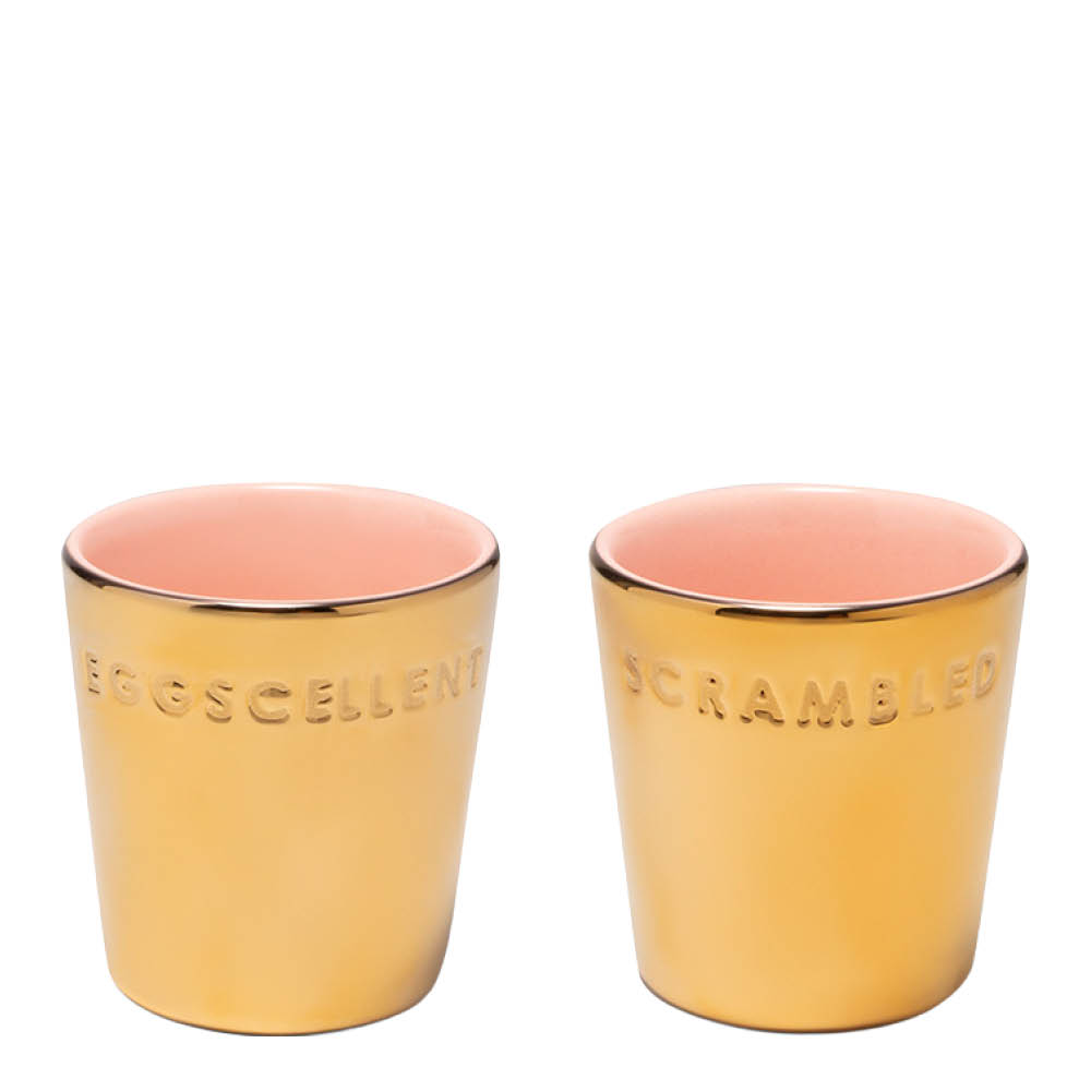 Vondels Äggkoppar 2-pack guld/rosa