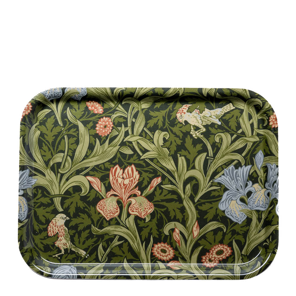 William Morris Iris rektangulær brett 27x20 cm grønn