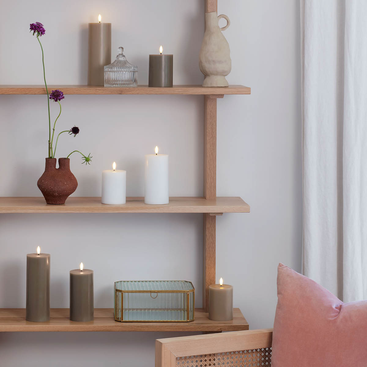 Moods & More Kubbelys LED 7,4x15 cm silk hvit