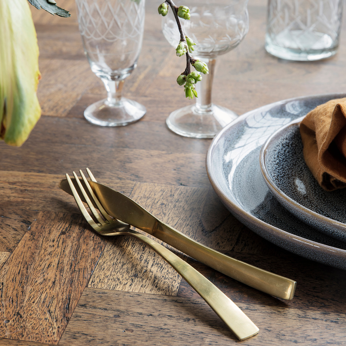 House Doctor Golden bestickset 16 delar gyllene