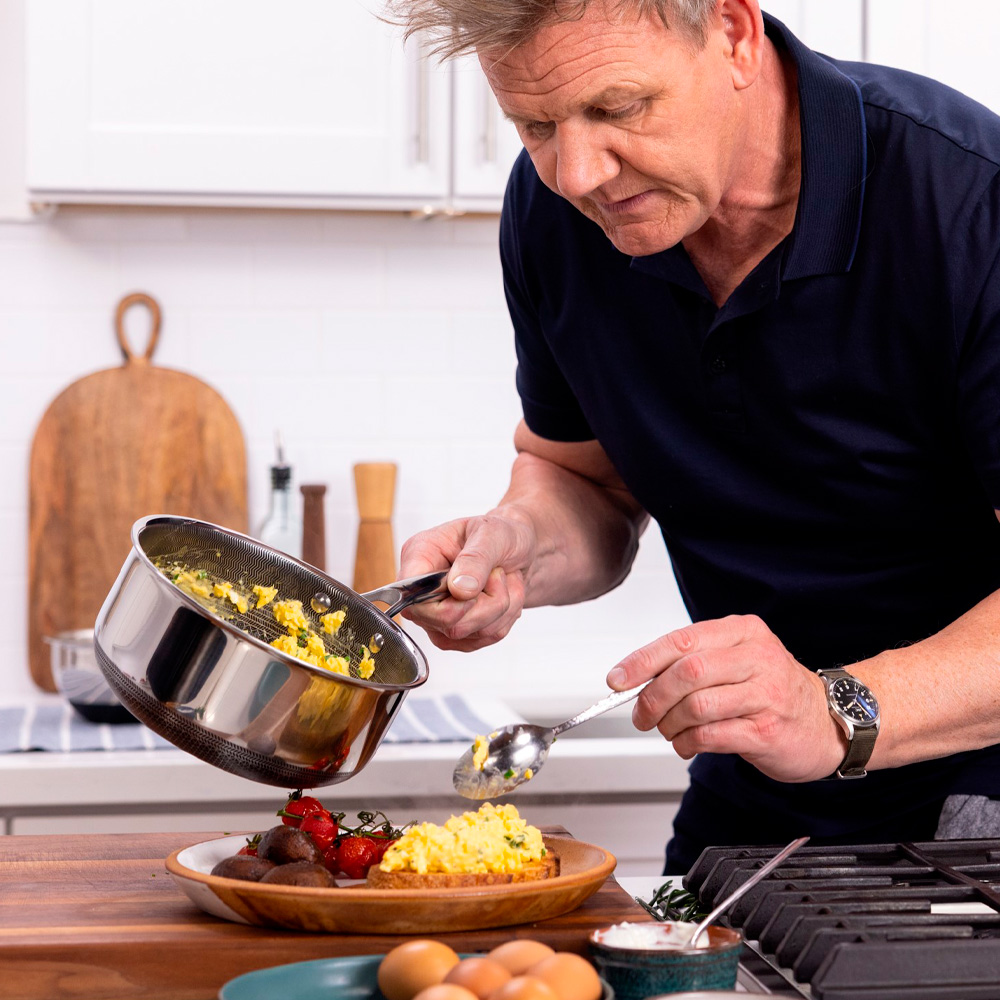 Hexclad Hybrid grytesett 6 deler sølv/svart