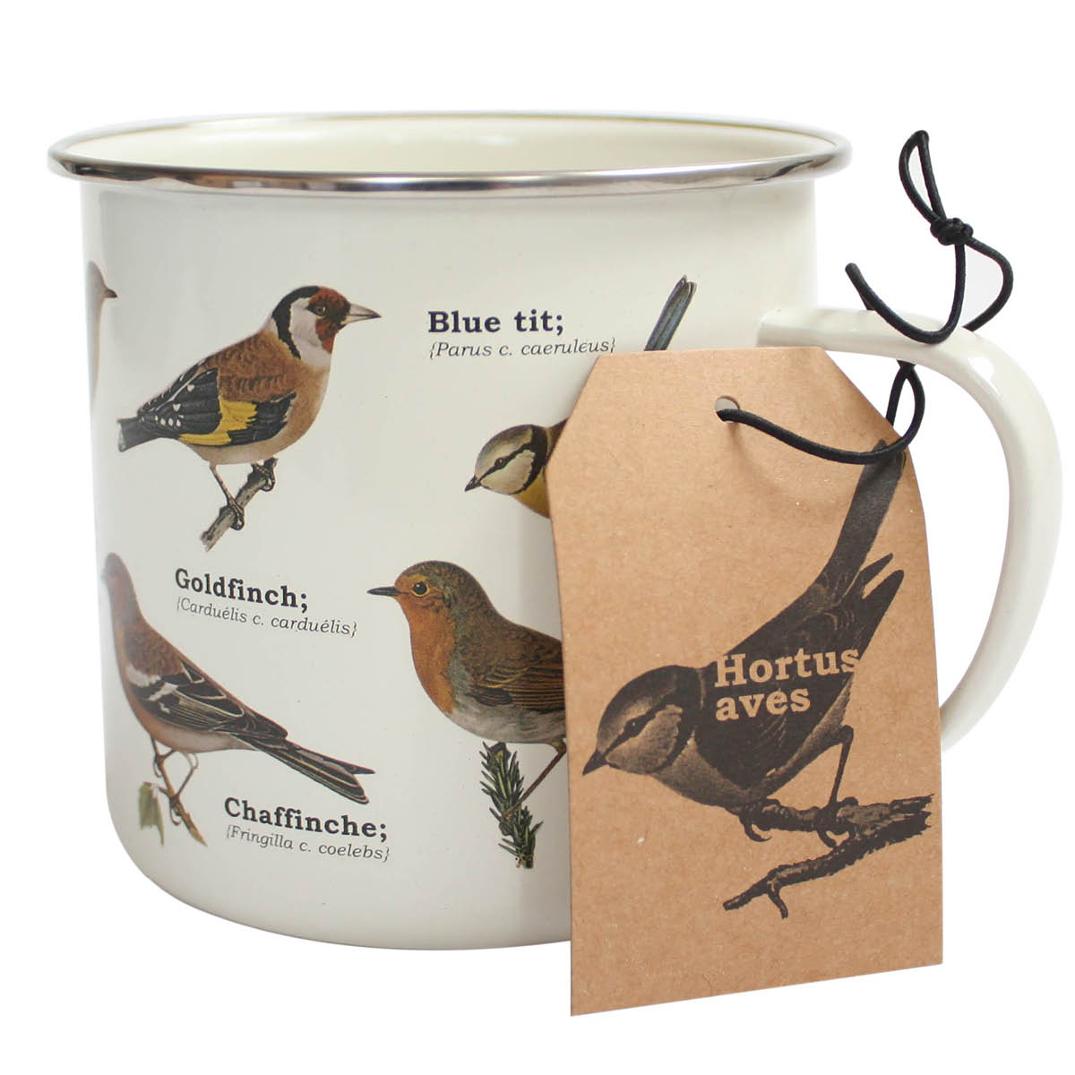 Gift Republic Emaljmugg 50 cl trädgårdsfåglar