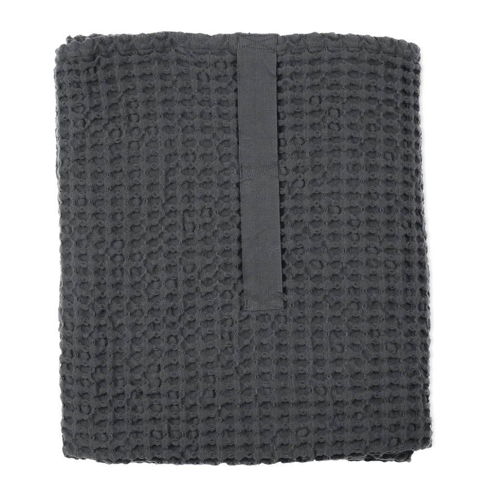 The Organic Company - Big Waffle Kylpypyyhe 150x100 cm Tummanharmaa