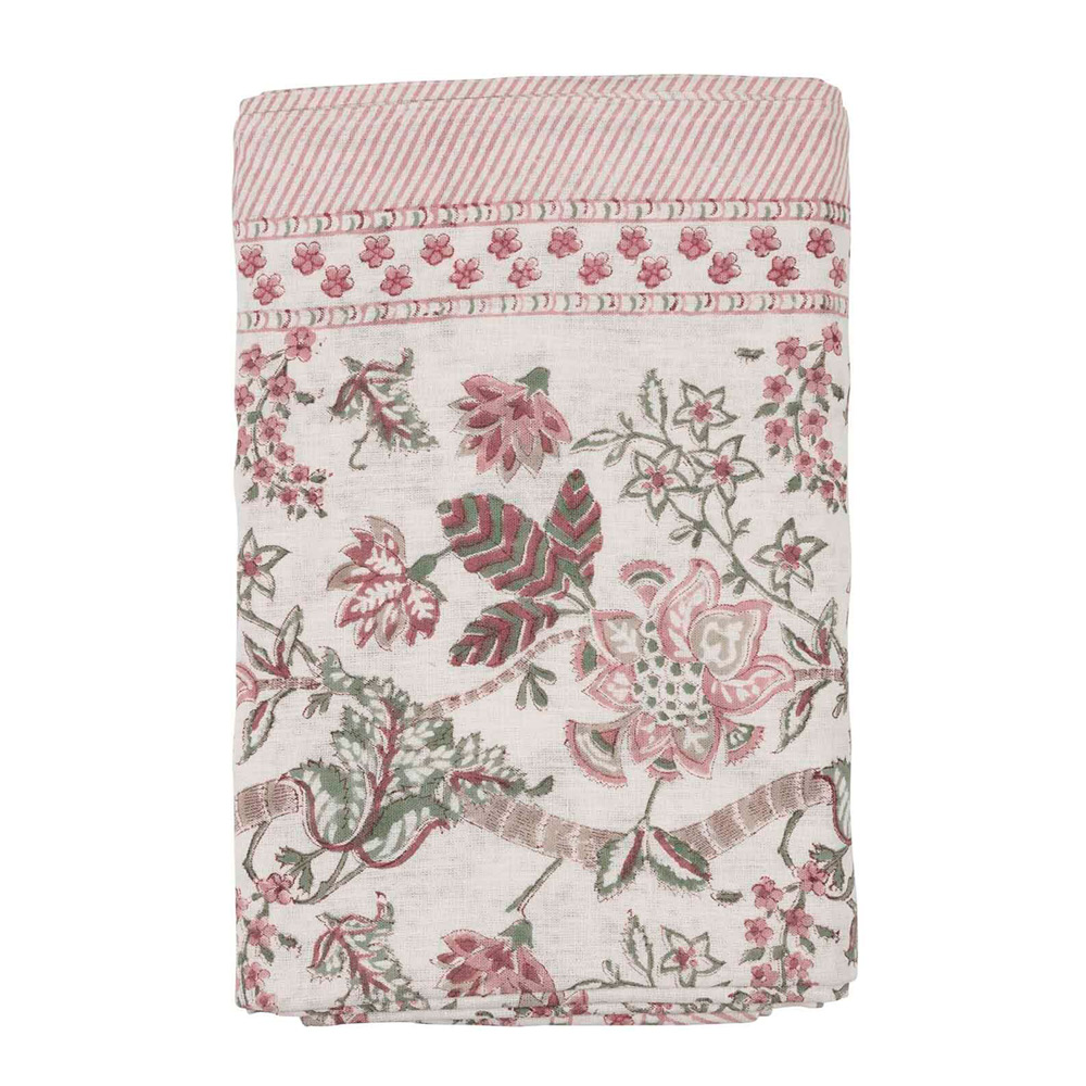 Chamois Floral linneduk 150x350 cm ruby