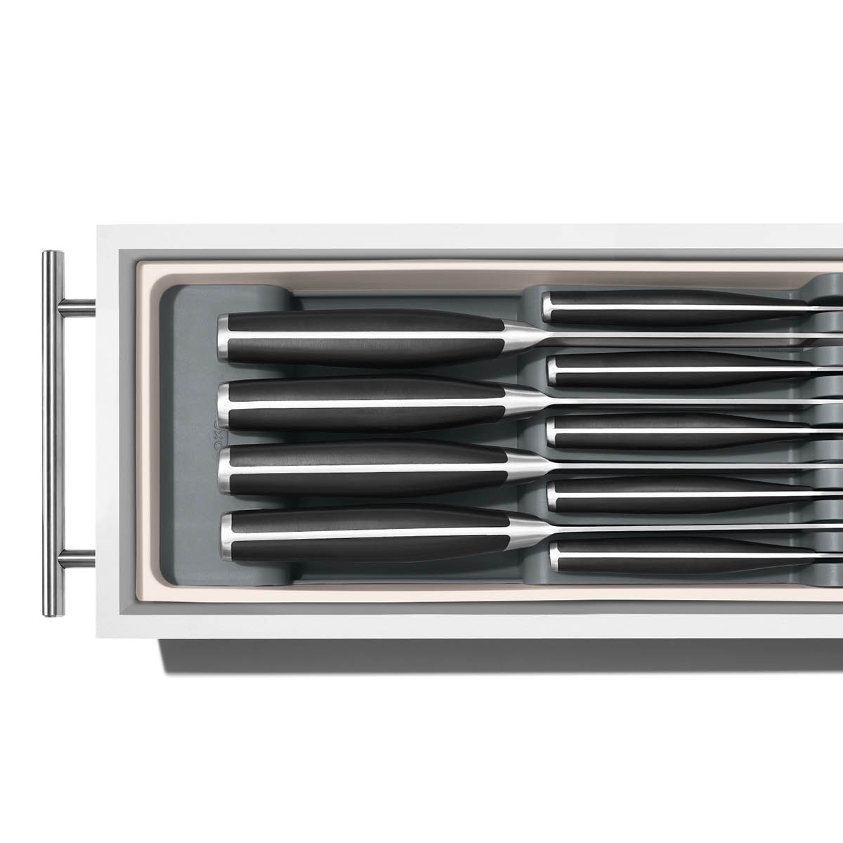 Oxo Knivblock för kökslåda 42x14x6 cm vit/grå