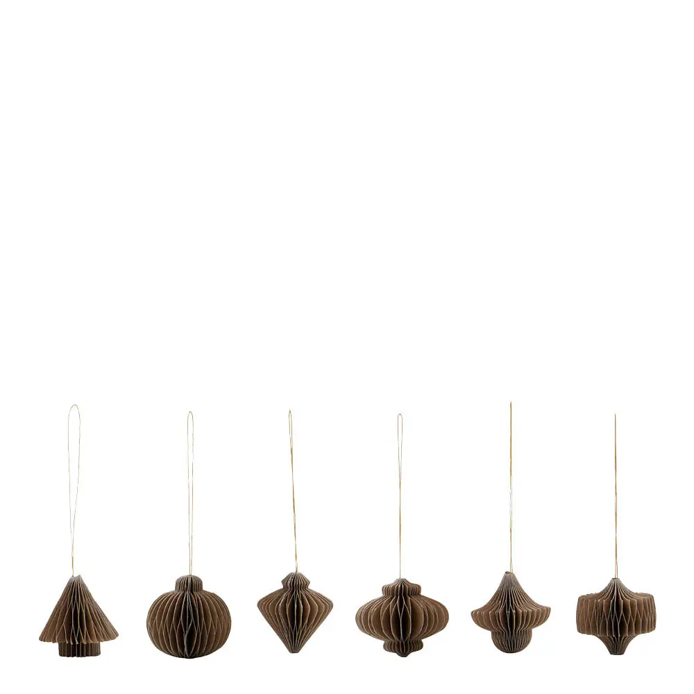 Comb Joulukoriste 6 kpl Vaaleanruskea