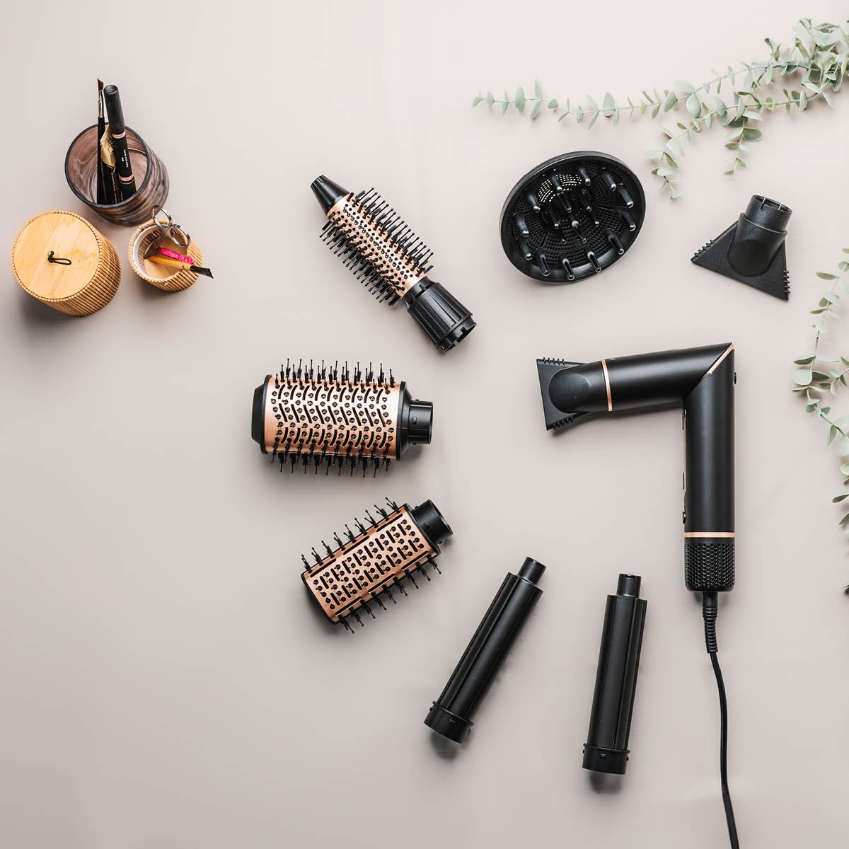 Hâws Beauty Hot Air Styler Deluxe multistyler och hårfön 8 huvuden svart