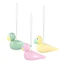 Sångfågel 5 cm 3-pack grön/gul/rosa