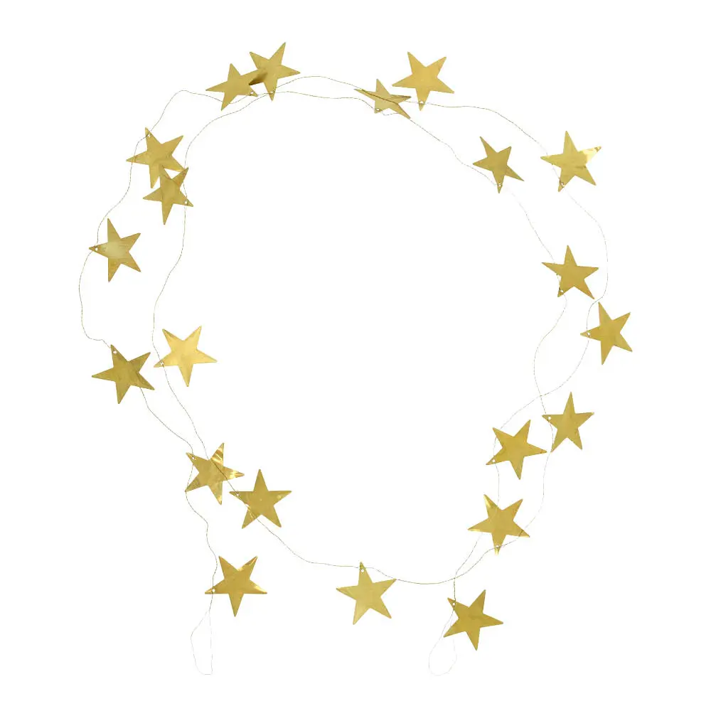 Stars girlander 150 cm antikk messing