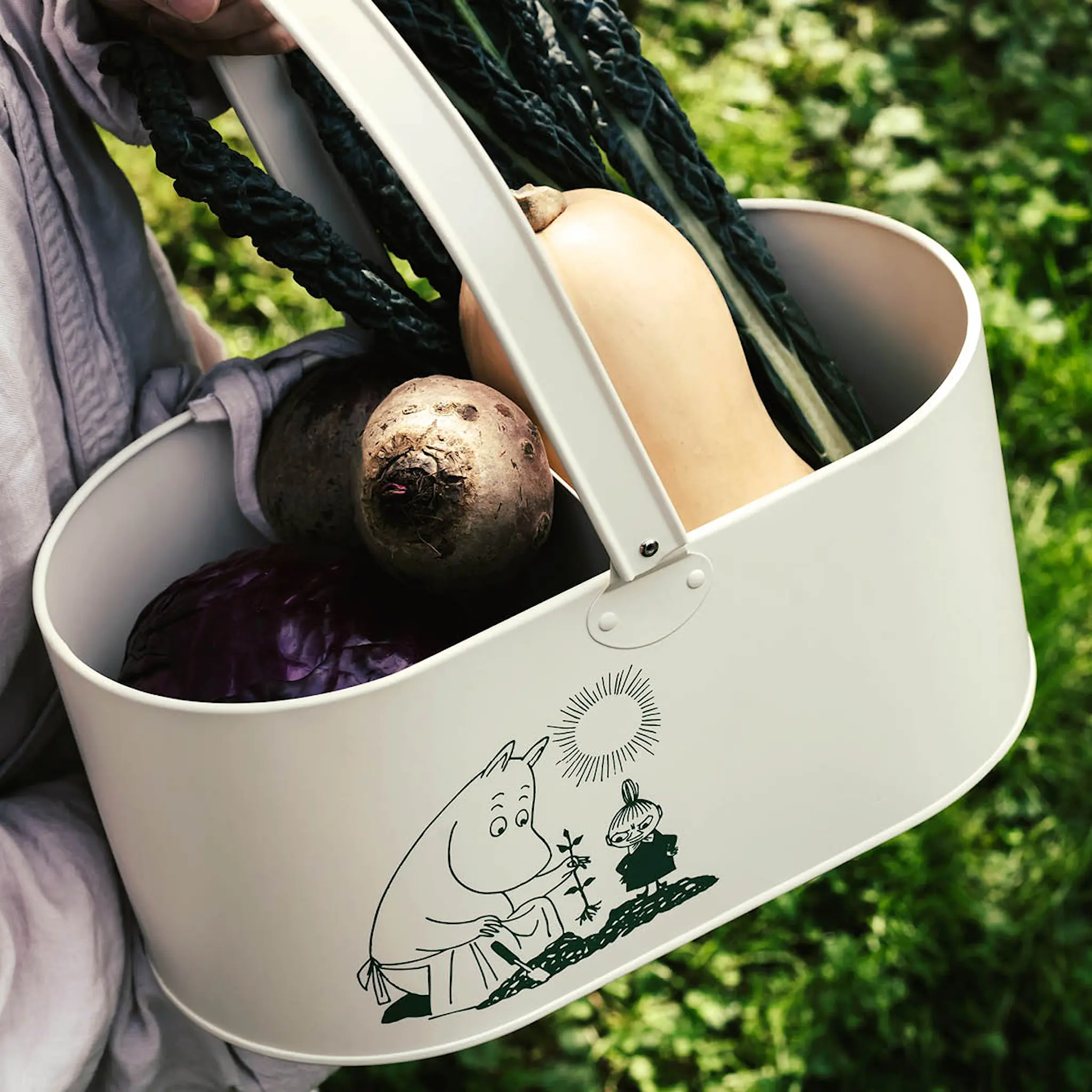 Muurla Mumin spann i plåt 17,5 cm naturvit