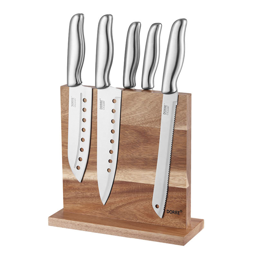 Dorre Kaya knivstativ magnet på 2 sider 24x10x2 cm akasie