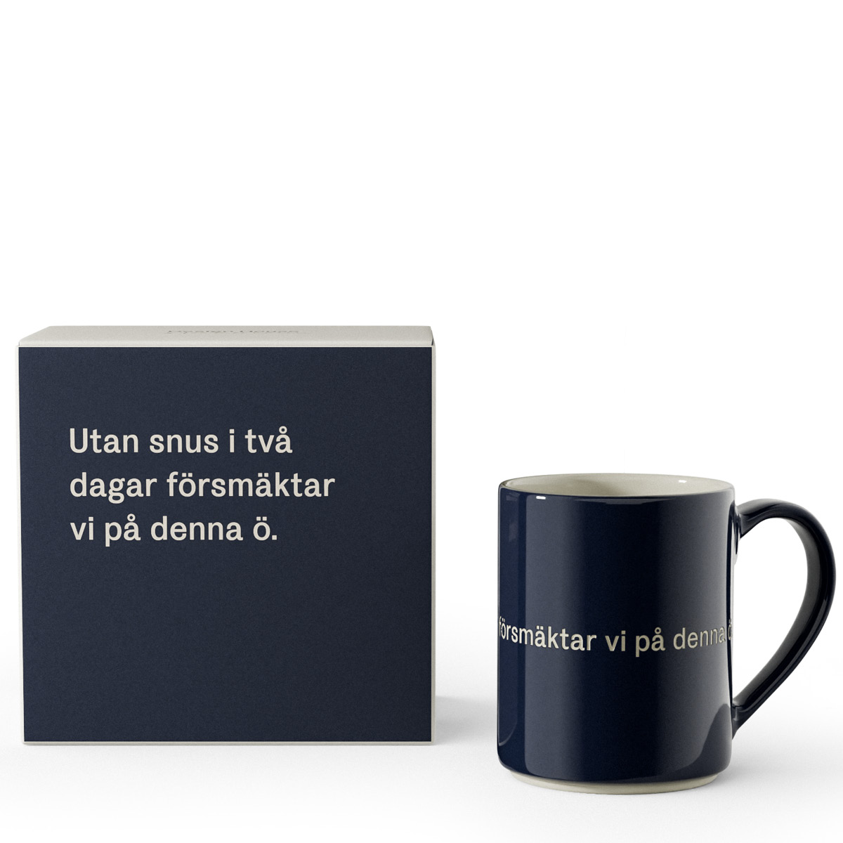 Design House Stockholm Lindgren krus "utan snus" 35 cl mørk blå