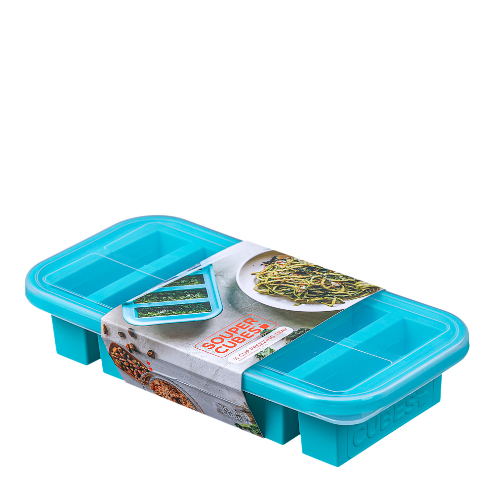 Souper Cubes Matförvaring och Lock Silikon Half-cup 6x125 ml Blå